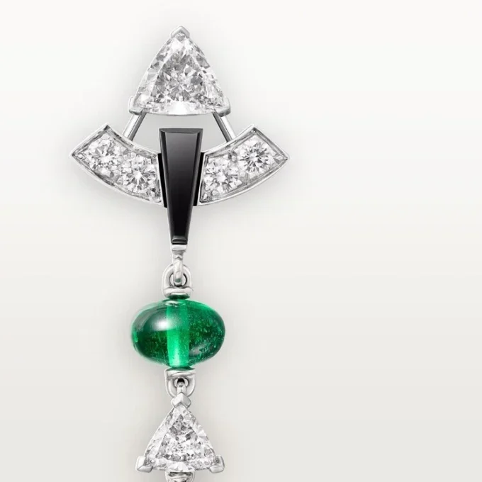 En Equilibre øreringe, smaragd, pavé En Equilibre øreringe, smaragd, pavé