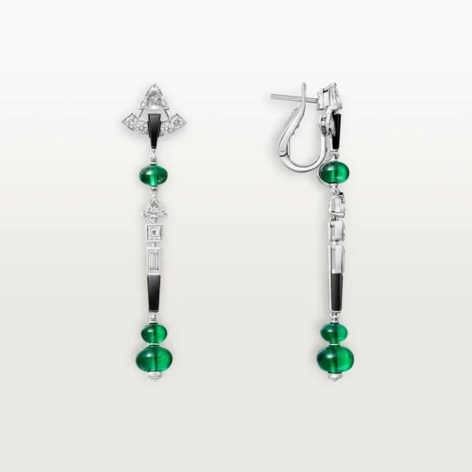 En Equilibre øreringe, smaragd, pavé En Equilibre øreringe, smaragd, pavé
