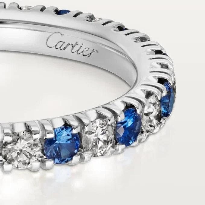 Etincelle De Cartier vielsesring – platin, safirer, diamanter – Cartier