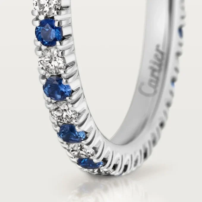 Etincelle De Cartier vielsesring – platin, safirer, diamanter – Cartier