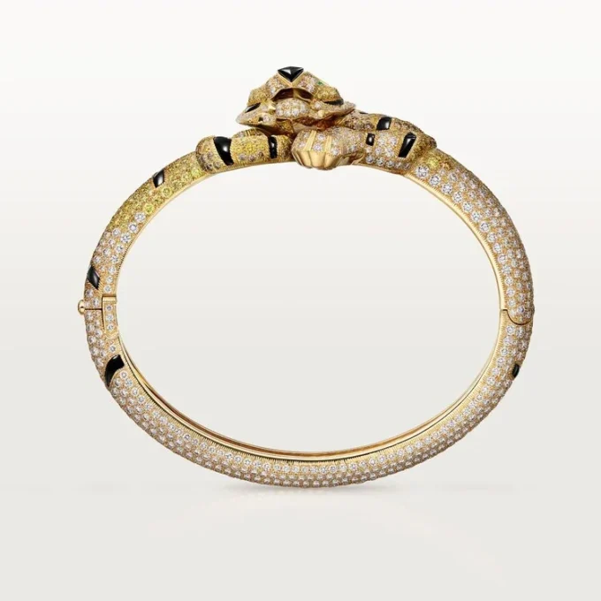 Faune Et Flore De Cartier armbånd, gule, orange og brune diamanter, pavé Faune Et Flore De Cartier armbånd, gule, orange og brune diamanter, pavé