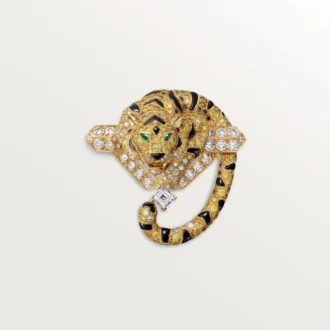 Faune Et Flore De Cartier-broche, gule, orange og brune diamanter, pavé