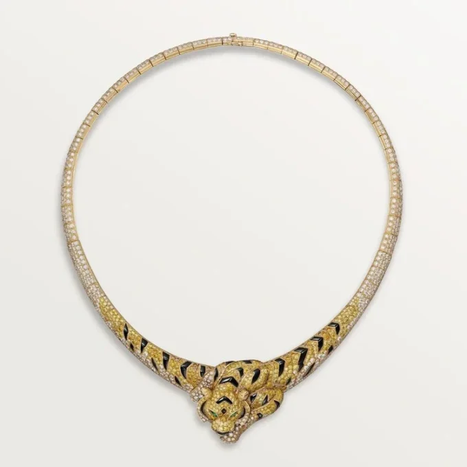 Faune Et Flore De Cartier halskæde, gule, orange og brune diamanter, pavé Faune Et Flore De Cartier halskæde, gule, orange og brune diamanter, pavé