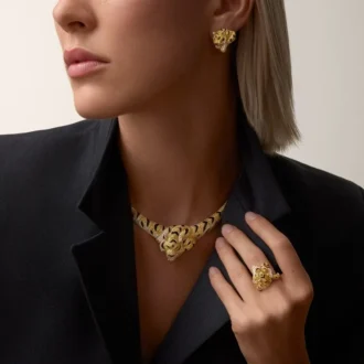 Faune Et Flore De Cartier halskæde, gule, orange og brune diamanter, pavé Faune Et Flore De Cartier halskæde, gule, orange og brune diamanter, pavé