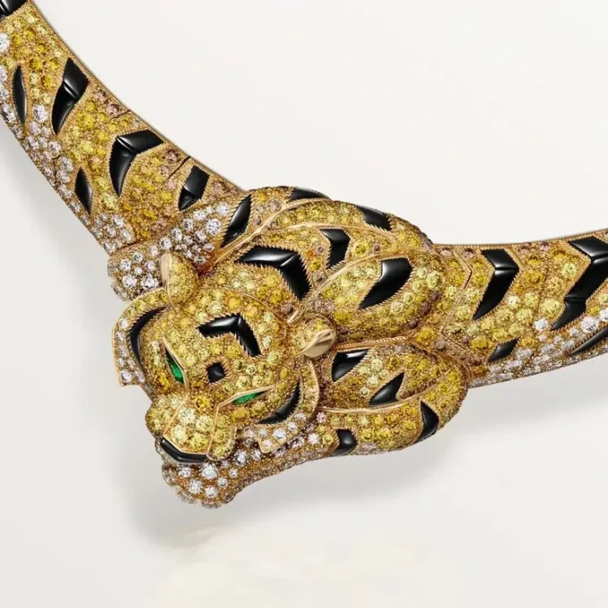 Faune Et Flore De Cartier halskæde, gule, orange og brune diamanter, pavé Faune Et Flore De Cartier halskæde, gule, orange og brune diamanter, pavé