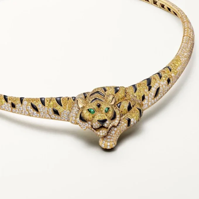 Faune Et Flore De Cartier halskæde, gule, orange og brune diamanter, pavé Faune Et Flore De Cartier halskæde, gule, orange og brune diamanter, pavé