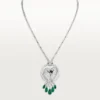 Faune Et Flore De Cartier halskæde, smaragddråber, pavé Faune Et Flore De Cartier halskæde, smaragddråber, pavé