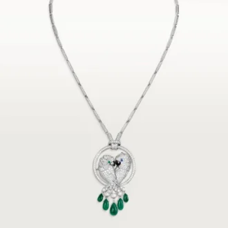 Faune Et Flore De Cartier halskæde, smaragddråber, pavé Faune Et Flore De Cartier halskæde, smaragddråber, pavé