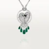 Faune Et Flore De Cartier halskæde, smaragddråber, pavé Faune Et Flore De Cartier halskæde, smaragddråber, pavé