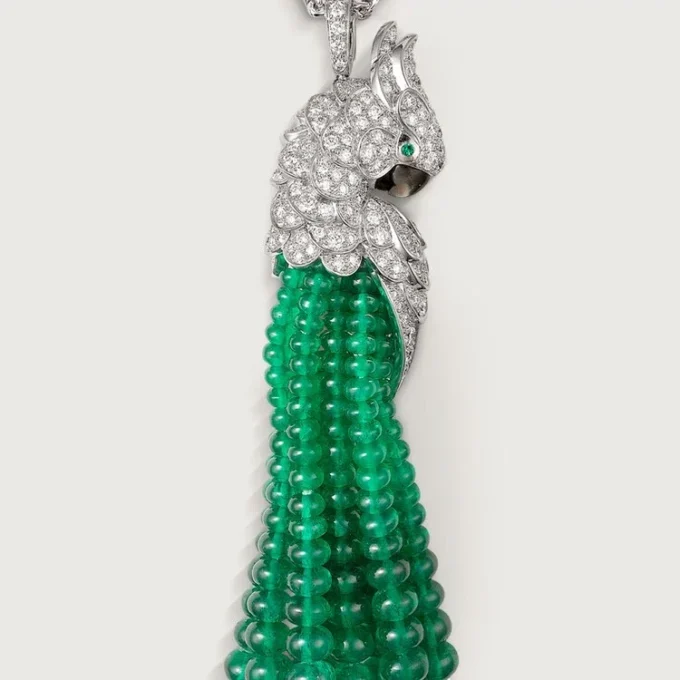 Faune Et Flore De Cartier halskæde, smaragdperler, pavé Faune Et Flore De Cartier halskæde, smaragdperler, pavé