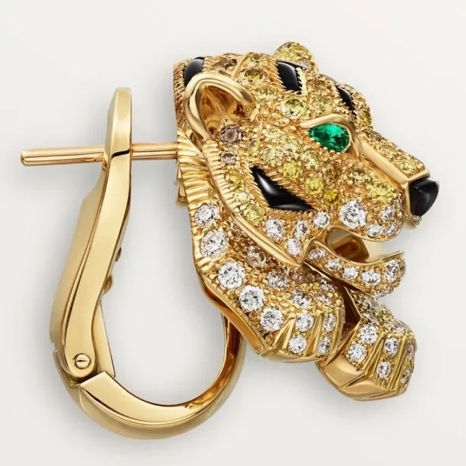 Faune Et Flore De Cartier øreringe, gule, orange og brune diamanter, pavé Faune Et Flore De Cartier øreringe, gule, orange og brune diamanter, pavé