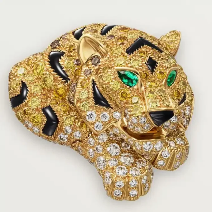 Faune Et Flore De Cartier øreringe, gule, orange og brune diamanter, pavé Faune Et Flore De Cartier øreringe, gule, orange og brune diamanter, pavé