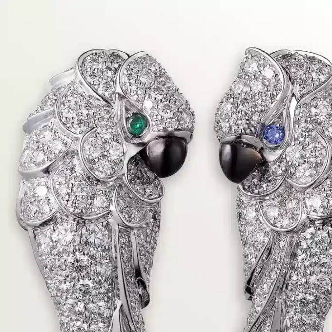 Faune Et Flore De Cartier øreringe, smaragddråber, pavé Faune Et Flore De Cartier øreringe, smaragddråber, pavé