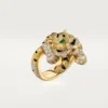 Faune Et Flore De Cartier-ring, gule, orange og brune diamanter, pavé Faune Et Flore De Cartier-ring, gule, orange og brune diamanter, pavé