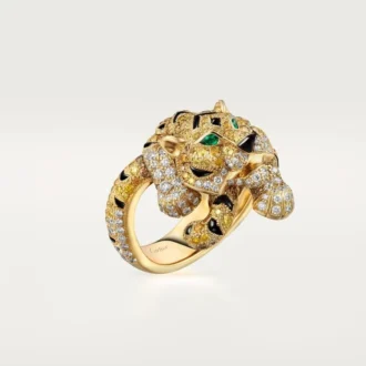 Faune Et Flore De Cartier-ring, gule, orange og brune diamanter, pavé