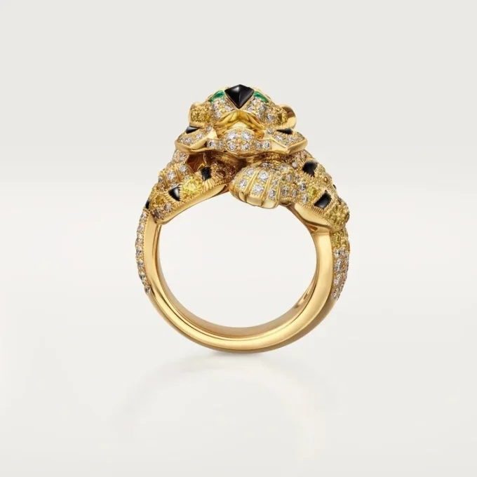 Faune Et Flore De Cartier-ring, gule, orange og brune diamanter, pavé Faune Et Flore De Cartier-ring, gule, orange og brune diamanter, pavé