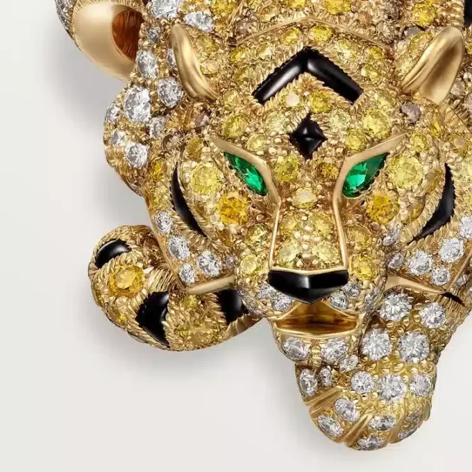 Faune Et Flore De Cartier-ring, gule, orange og brune diamanter, pavé Faune Et Flore De Cartier-ring, gule, orange og brune diamanter, pavé