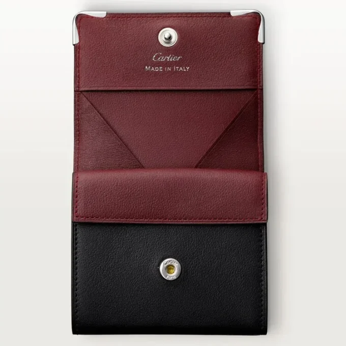 Firkantet pung, Must De Cartier – sort kalveskind, rustfrit stålfinish – Cartier Firkantet pung, Must De Cartier – sort kalveskind, rustfrit stålfinish – Cartier