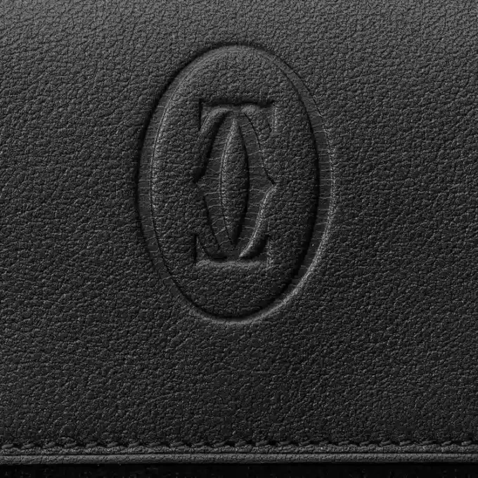 Firkantet pung, Must De Cartier – sort kalveskind, rustfrit stålfinish – Cartier Firkantet pung, Must De Cartier – sort kalveskind, rustfrit stålfinish – Cartier
