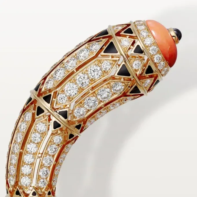 Geometrie & Contrastes armbånd, koral, pavé Geometrie & Contrastes armbånd, koral, pavé