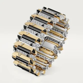 Geometrie & Contrastes armbånd, onyx, pavé