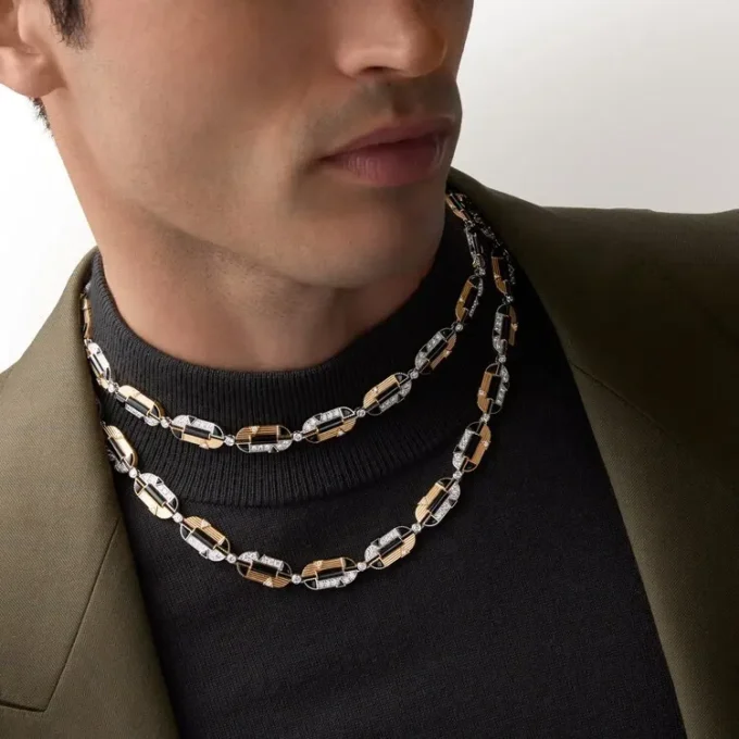 Geometrie & Contrastes halskæde, onyx, multi-wear, pavé Geometrie & Contrastes halskæde, onyx, multi-wear, pavé