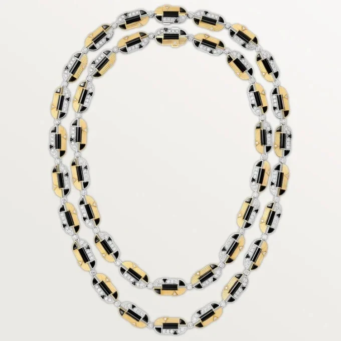 Geometrie & Contrastes halskæde, onyx, multi-wear, pavé Geometrie & Contrastes halskæde, onyx, multi-wear, pavé