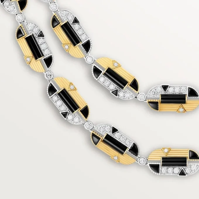 Geometrie & Contrastes halskæde, onyx, multi-wear, pavé Geometrie & Contrastes halskæde, onyx, multi-wear, pavé