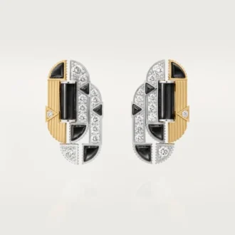 Geometrie & Contrastes øreringe, onyx, pavé