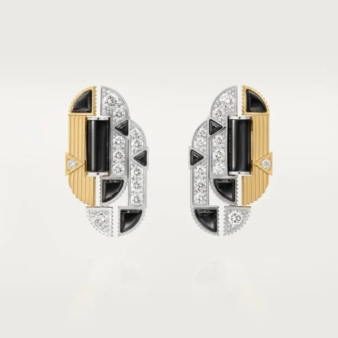 Geometrie & Contrastes øreringe, onyx, pavé Geometrie & Contrastes øreringe, onyx, pavé