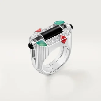 Geometrie & Contrastes-ring, krysopras, pavé