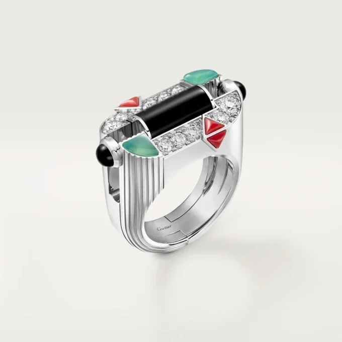 Geometrie & Contrastes-ring, krysopras, pavé Geometrie & Contrastes-ring, krysopras, pavé