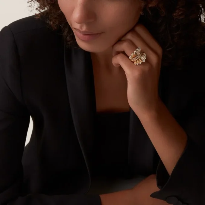 Grain De Cafe-ring, diamanter Grain De Cafe-ring, diamanter