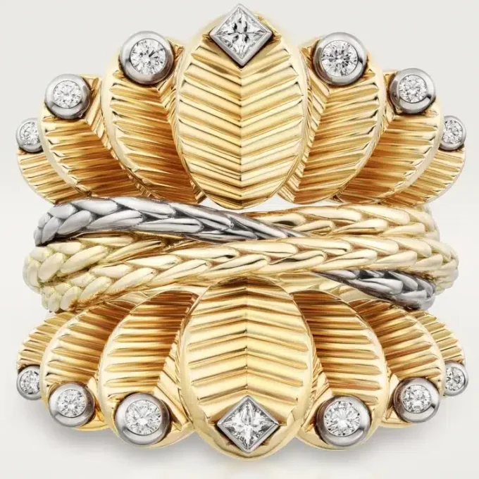 Grain De Cafe-ring, diamanter Grain De Cafe-ring, diamanter