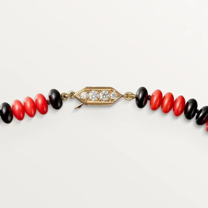 High Jewelry halskæde – Rosaguld, koral, onyx, sort lak, diamanter – Cartier High Jewelry halskæde – Rosaguld, koral, onyx, sort lak, diamanter – Cartier