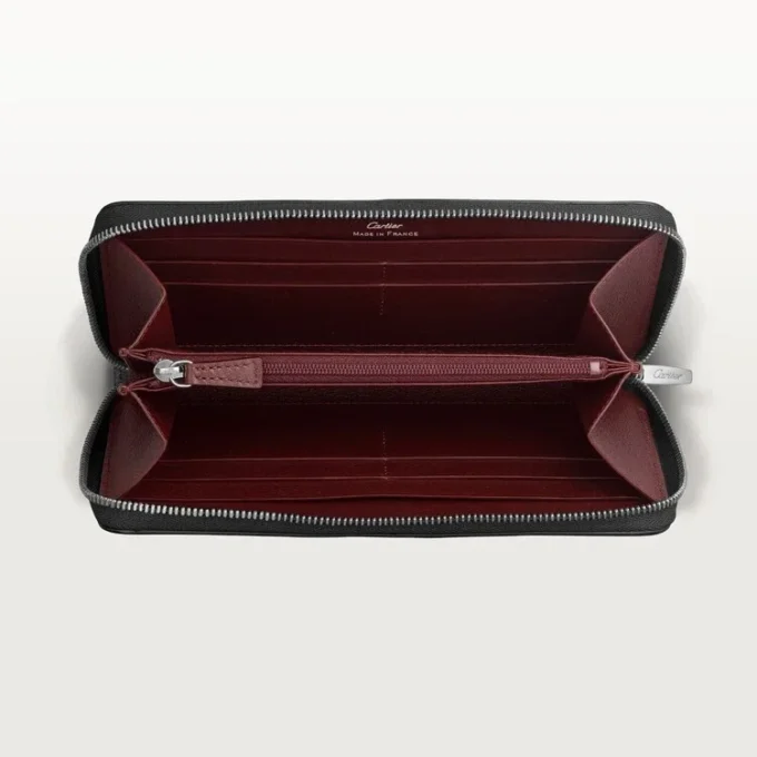 International tegnebog med lynlås, Must De Cartier – sort kalveskind, palladiumfinish – Cartier International tegnebog med lynlås, Must De Cartier – sort kalveskind, palladiumfinish – Cartier