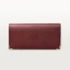 International tegnebog med udvidelsesfolder, Must De Cartier – burgunderfarvet kalveskind, guldfinish – Cartier International tegnebog med udvidelsesfolder, Must De Cartier – burgunderfarvet kalveskind, guldfinish – Cartier