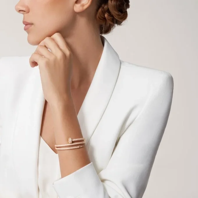 Juste Un Clou armbånd, dobbelt, halvpavet Juste Un Clou armbånd, dobbelt, halvpavet