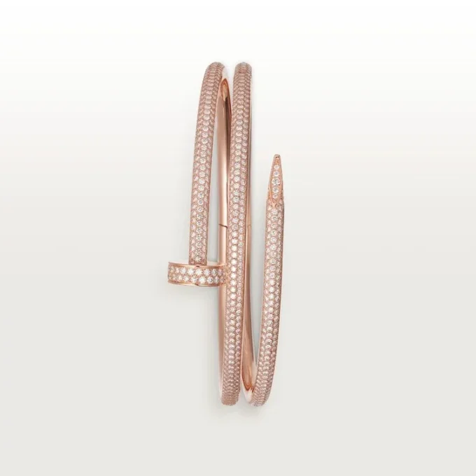 Juste Un Clou armbånd, dobbelt, halvpavet Juste Un Clou armbånd, dobbelt, halvpavet