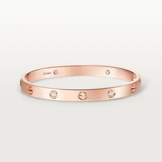 Love-armbånd, klassisk model, 4 diamanter