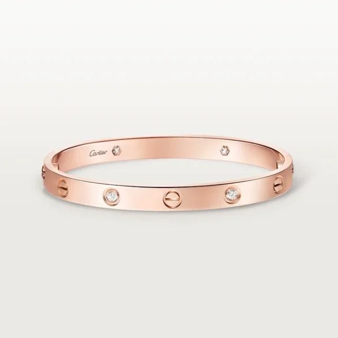 Love-armbånd, klassisk model, 4 diamanter Love-armbånd, klassisk model, 4 diamanter