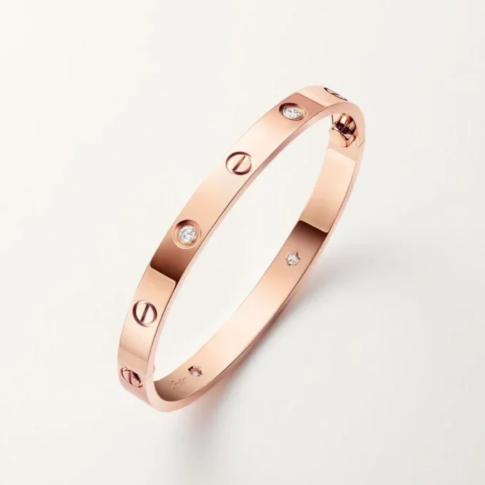 Love-armbånd, klassisk model, 4 diamanter Love-armbånd, klassisk model, 4 diamanter
