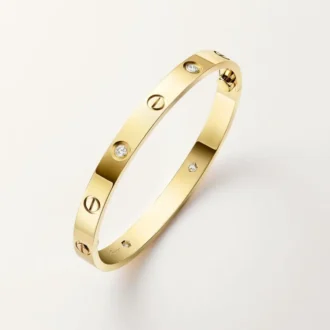 Love-armbånd, klassisk model, 4 diamanter