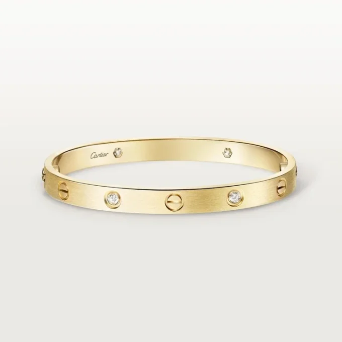 Love-armbånd, klassisk model, børstet, 4 diamanter Love-armbånd, klassisk model, børstet, 4 diamanter