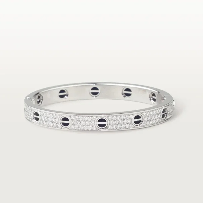 Love-armbånd, klassisk model, pavé, keramik Love-armbånd, klassisk model, pavé, keramik