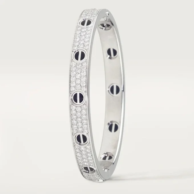 Love-armbånd, klassisk model, pavé, keramik Love-armbånd, klassisk model, pavé, keramik