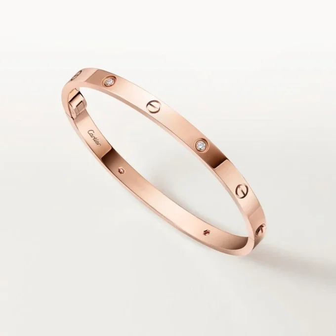 Love-armbånd, mellemstort model, 4 diamanter Love-armbånd, mellemstort model, 4 diamanter