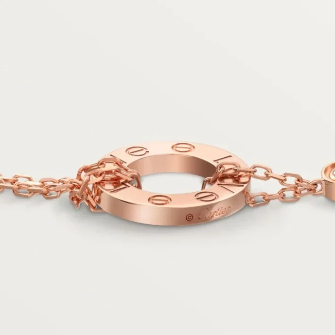 Love-armbånd, på kæde, 2 diamanter Love-armbånd, på kæde, 2 diamanter