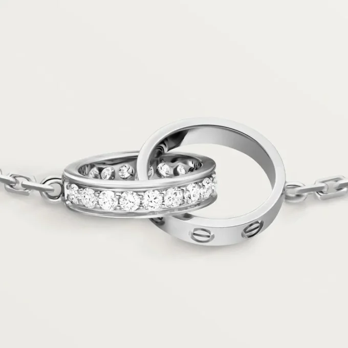 Love-armbånd, på kæde, halvt pavé Love-armbånd, på kæde, halvt pavé