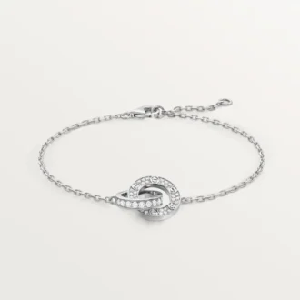 Love-armbånd, på kæde, pavé